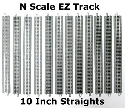 N Scale Model Railroad Trains Layout Bachmann EZ Track 12 Pieces Of 10  Straight • $59.99