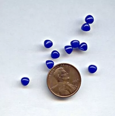 100 VINTAGE LAPIS ACRYLIC 5mm. HIGH DOME ROUND CABOCHONS 7110 • $3.74