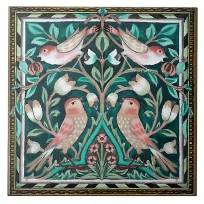 Ceramic Tile Reproduction William Morris Art Nouveau Vintage Rare Victorian Tile • $19.79