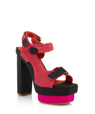 £33.99 • Buy Stunning Ladies Jeffrey Campbell Fonda Fuschia Open Toe Platform Heels Uk 3 - 8
