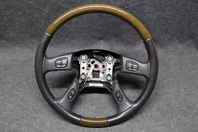 2003 2004 2005 2006 Chevy GMC 1500 2500 Envoy Black Leather Wood Steering Wheel • $200