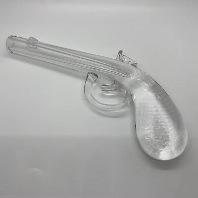 $90 • Buy Val St Lambert Crystal Flintlock Dueling Pistol Gun Paperweight