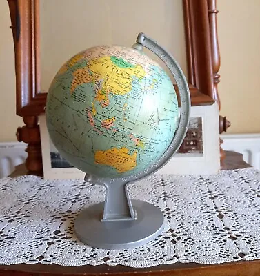 Vintage Earth Globe Wooden Globe Mid Century Terrestrial Home Decoration • $39.99