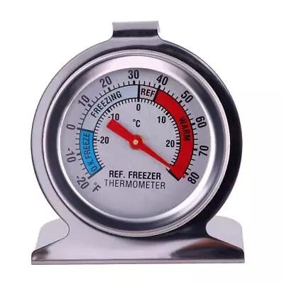 $9.95 • Buy Stainless Steel Fridge Freezer Thermometer Large Dial Kitchen Food Temperature