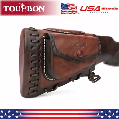 Tourbon Leather Slipon Recoil Pad Rifle Cheek Rest Riser Piece Buttstock Cover • $55.79