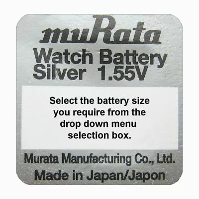 1 X Murata (WAS SONY) SILVER OXIDE Button Cell Watch 1.55v Battery [Select Size] • £1.88