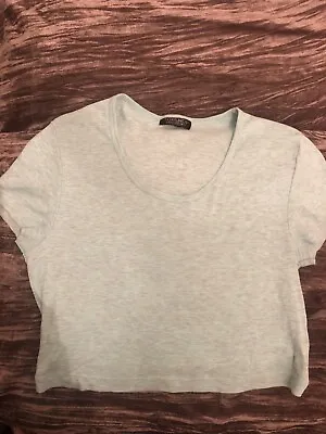 £9 • Buy Top Shop Ladies Cropped Tee Shirt In Mint Green - Size 12 UK