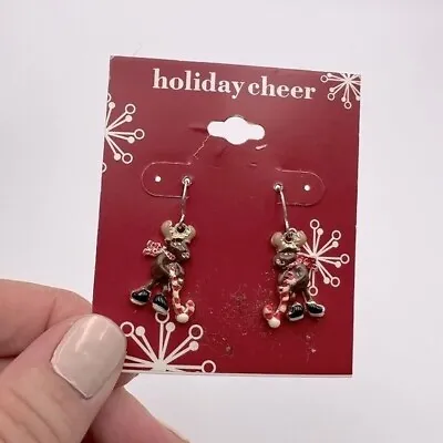 Adorable Holiday Moose Hockey Candy Cane Christmas Earrings • $7
