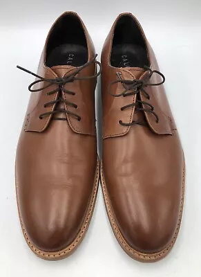 Calibrate Mens Brown Leather Oxfords Dress Shoes Size 9 M Excellent Condition • $45