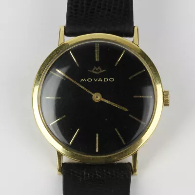 Vintage Movado 18k Solid Yellow Gold 17 Jewel Men's Wristwatch • $449