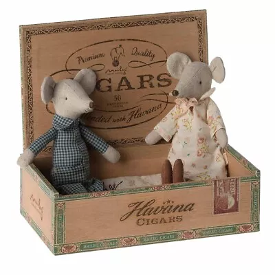 Maileg Grandma And Grandpa Mice In Cigar Box • $89.99