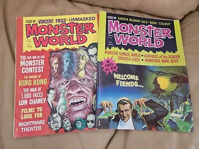 MONSTER WORLD # 1 & #2 Magazine By Mayfair Publications • $8