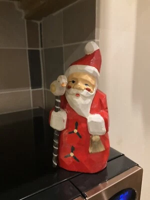 Light Wood Carved Father Christmas Figure 5” Different! • £1.99