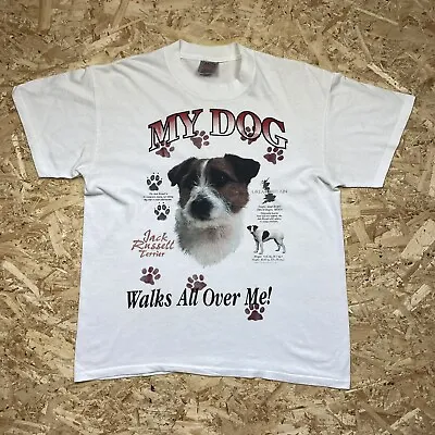 £40 • Buy My Dog Jack Russell Single Stitch Graphic Print Vintage T-shirt Mens L