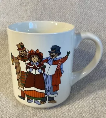 VTG Christmas Porcelain Mug Carolers Scene Collectable Cup Coffee Tea • $30