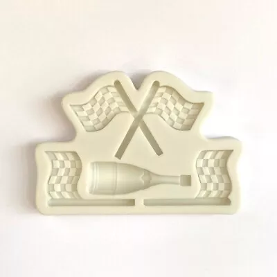 RACING THEME MOLD Sports Car Cake Mold Flag Fondant Mold Champagne Bottle • £9.02