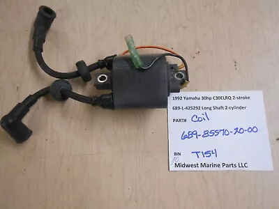 689-85570-20-00 Yamaha 1992 30hp C30ELRQ Outboard Coil T154 • $29.99