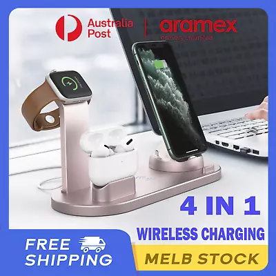 4 In 1 Wireless Charger Dock Charging Station For Apple Watch IPhone 12 11 XS 8+ • $21.59