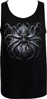 Men's Gothic Tank Top Lovecraft Horror Octopus Spider Web Eldritch Goth Sci Fi • £20.50