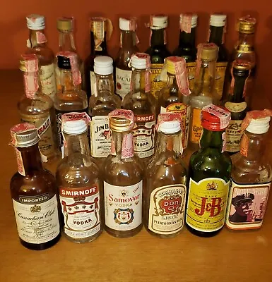 Lot Of 21 Vintage Empty Mini Glass Alcohol Liquor Miniature Bottles. DV • $24