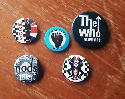 Vintage THE WHO Mod Revival Scene Lambretta Soul Pin Badges Bundle • £2.50