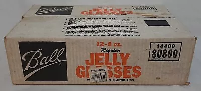 Vintage 1980 Ball Jelly Glasses Jars 8oz 12-ct. Case W/Plastic Snap Lids NIB USA • $39.99