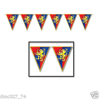 MEDIEVAL Renaissance Party Decoration Knight Castle CREST Pennant FLAG BANNER • $8.99