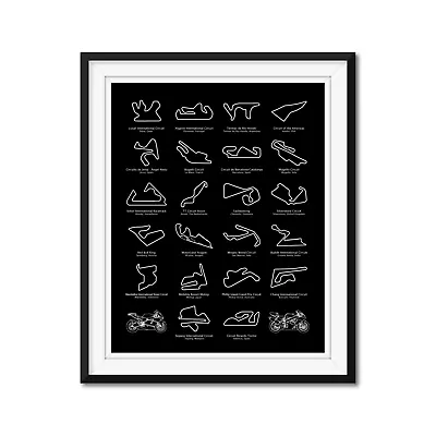 MotoGP Race Track Inspired Motorcycle Racing Poster Print 2024 (Unframed) • $33.99