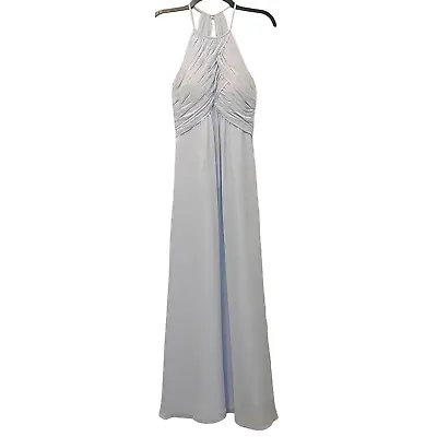 Mori Lee 21570 Bridesmaids Dress Chiffon Fog Light Blue Size 4 • $21