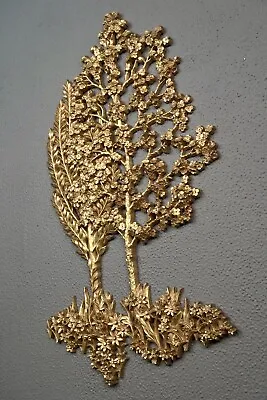 Mid Century Modern Syroco Floral Tree Wall Art Plaque Sculpture - 7115  • $124.99