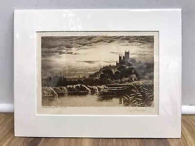 £39.95 • Buy Vintage Original LINCOLN CATHEDRAL Etching Artwork 1906 Wilfrid Ball R E Church