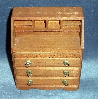 Vintage Fomerz Wood Miniature Dollhouse Open Desk W/ 3 Drawers Made In Japan. • $18.89
