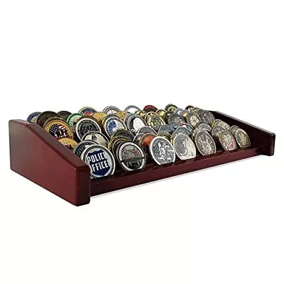  8 Rows Military Challenge Coin Display Holder For Desk Mahogany Finish 8 Rows • $44.05