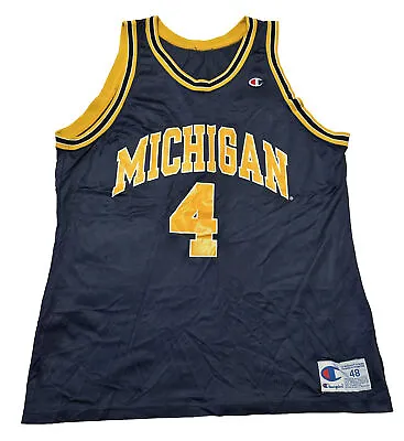 Chris Webber Michigan Fab Five Champion Jersey Size 48 Vintage • $55