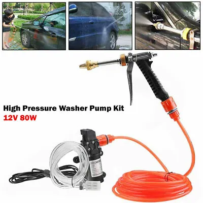 £18.99 • Buy Portable 12V Car High Pressure Washer Water Pump Kit Jet Wash Cleaner Hose Van