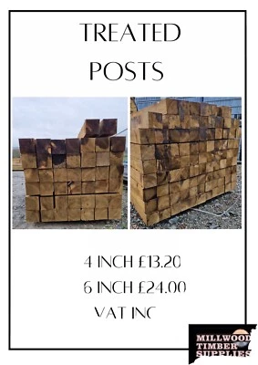 £24 • Buy 6x6 Fence Posts