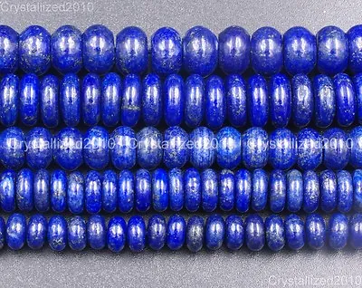 Natural Lapis Lazuli Gemstone Rondelle Spacer Beads 4mm 5mm 6mm 8mm 10mm 15.5  • $7.28