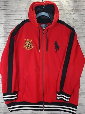 Polo Ralph Lauren Snow Challenge Cup Hoodie Sweatshirt Big Pony Crested Large • $69.99