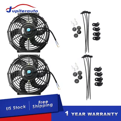 2pcs 10inch 12V New Universal Electric Radiator Slim Fan Push& Pull Mount Kit • $30.95