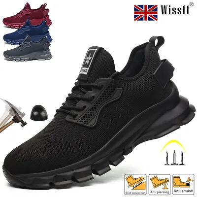 Mens Womens Steel Toe Cap Trainers Hiking Safety Shoes Cushion Work Boots ESD • £26.97