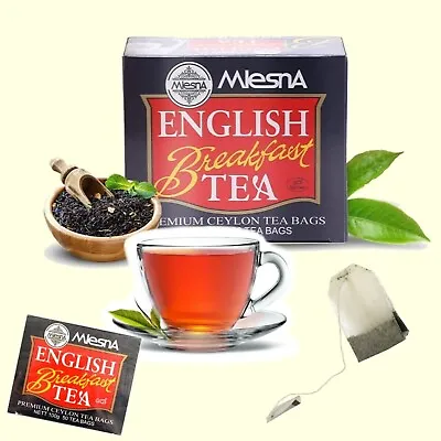 Mlesna Pure Ceylon Tea English Breakfast Premium Black Tea (25 Tea Bags) 50g • $9.99