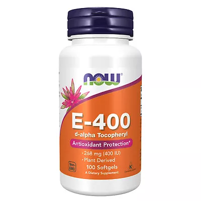 NOW FOODS Vitamin E-400 D-Alpha Tocopheryl - 100 Softgels • $14.38