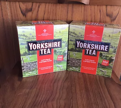 2 Packs Of 100 Taylors Of Harrogate Yorkshire Tea Bags - Proper Black Tea - NEW • $38.50