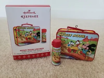 HALLMARK 2017 DISNEY MICKEY MOUSE LUNCHBOX (With Thermos) Ornament • $17.50