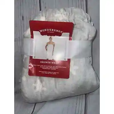 Shower Body Towel Wrap Snowflake 100% Cotton Soft Plush Wondershop Adult NWT • $12.60