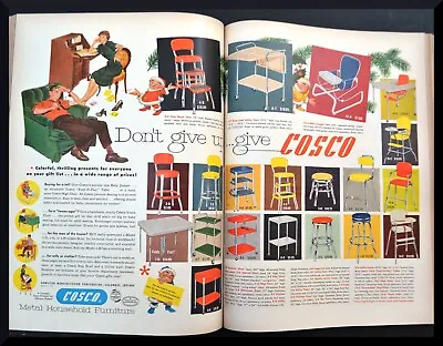 $7.95 • Buy 1965 Cosco Metal Design Furniture Print Ad Stools Cart High Chair Christmas