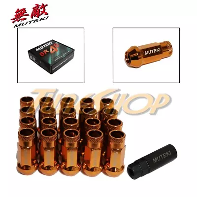 Muteki Sr48 Wheels Lug Nuts 12x1.5 1.5 Acorn Rim Extended Open End 20 Orange L • $74.95