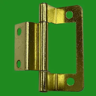 4x 50mm Brass Semi Concealed Double Cranked Flush Cabinet Hinge Door • £6.98