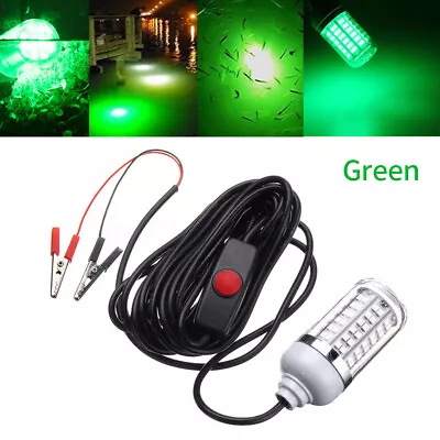 Green Blue 15W LED Led Fishing Light Night Lamp Underwater Fish Attract Tool • $14.09