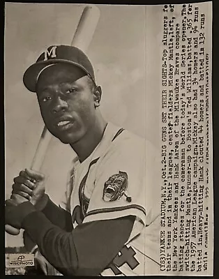 1957 Photo-Milwaukee Braves Hank Aaron To Face Mickey Mantle In World Series • $49.99